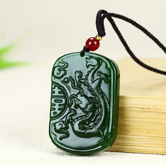 New Pendant 2pcs Natural Stone Dragon & Phoenix - Harmony & Prosperity Energy