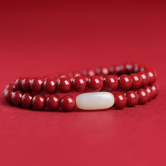 Unfinished Cinnabar & River Stone: The Bracelet Worn When You Choose the Path, Not Just the Goal