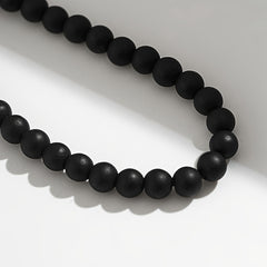 Adjustable Bohemian Black Stone Anklet - Handmade Unisex Energy Jewelry