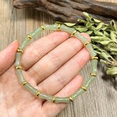 Bamboo Knot Green Aventurine Bracelet — Wealth & Abundance Enhancing Bohemian Jewelry