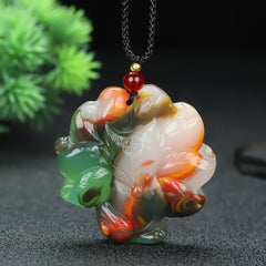 Obsidian Fox Pendant Necklace for Insight and Perceptive Awareness