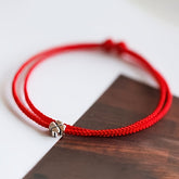 Elegant Red Rope Clover Bracelet - Lucky Charm for Harmony & Prosperity