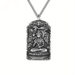 Stainless Steel Eight Guardian God Buddha Pendant - Spiritual Protection & Festival Worship