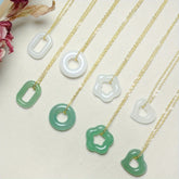 Heart & Flower Geometric Stone Necklace: Natural Energy Protection for Men