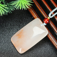 Golden Peach Flower Wine Peace & Safety Pendant for Women | Colorful Calming Energy Jewelry for Everyday Wear