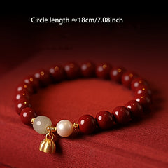 Unisex Cinnabar & Agate Pendant Bracelet – Career Enhancement & Harmonious Energy