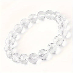 Elegant White Crystal Bead Bracelet - Pure & Cleansing Stone for Gifting and Home Decor