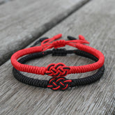 Handmade Woven Ethnic Heart Knot Red Rope Bracelet - Energy Boosting & Protection