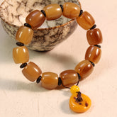 Men's Tibetan Yak Horn Prayer Bead Bracelet - Natural Stone Energy for Daily Wear & Festivals