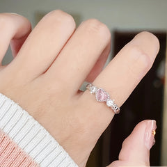 Pink Heart Ring with Moonstone Accent – Romantic Energy for Daily Wear