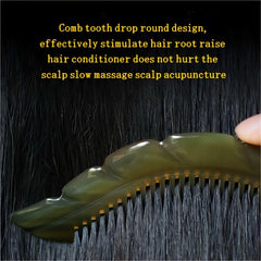 Natural Cow Horn Leaf Shaped Massage Comb - Portable Gift for Spiritual Healing