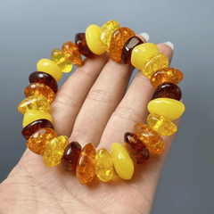 Bohemian Style Amber Bracelet for Grounding, Vitality, and Emotional Balance