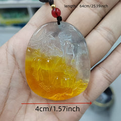 Boho Dragon Mosaic Pendant for Strength and Good Fortune