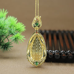 Elegant Agate Pendant Necklace with Green and Yellow Stones for Harmony and Abundance