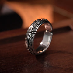 Adjustable Bronze Beast Scroll Ring | Ancient Strength Symbolism for Heritage & Energy Enhancement