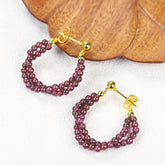 Garnet Grape Earrings - Natural Energy for Everyday Wear & Holiday Gifts