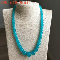 Women's Elegant Natural Stone Pagoda Chain Necklace - Turquoise Beads for Spiritual Energy & Mindful Elegance