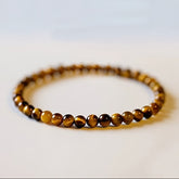 Elegant 4mm Natural Yellow Tiger Eye Stone Bracelet - Daily Wear for Positive Energy & Protection