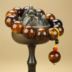 Vintage Bohemian Resin Bead Bracelet - Grounding Wood Grain Beads for Positive Vibes and Style