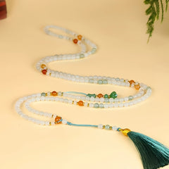 Natural Jade Crossbody Chain with Tassel | Traditional Chinese Sweater Chain for Elegance & Positive Energy