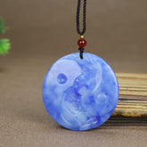 Blue Eight Trigrams Yin Yang Pendant for Spiritual Harmony, Balance & Good Fortune