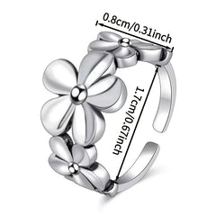 Adjustable Floral Ring for Valentine’s Day – Bohemian Copper Jewelry with Spiritual Symbolism & Hypoallergenic Design