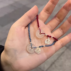 Red Rope Glass Beaded Bracelet - Lucky Charm Energy & Fashionable Gift