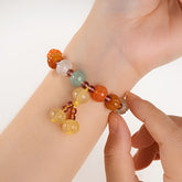 1pc Women's Elegant Vintage Natural Stone Bead Bracelet - Earthy Tones & Candy Colors for Harmony & Joy - Perfect Daily Wear Accessory