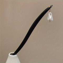 Elegant Black Wooden Hairpin - Classic Hair Clip for Secure Hold & Versatile Styling with Mind-Body-Spirit Balance