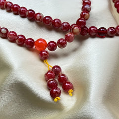 Fiery Resin 108 Bead Bracelet Necklace for Grounding, Protection, and Spiritual Clarity