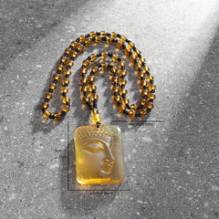 Sakyamuni Buddha Frosted Pendant Necklace — Calm Mind, Protection & Abundance Energy Talisman