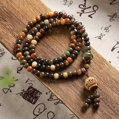 108pcs Chinese-Style Bodhi Prayer Bead Bracelet - Natural Energy for Meditation & Protection