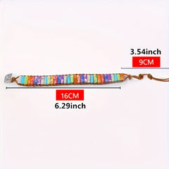 Bohemian Chakra Stone Bracelet — Colorful Energy Balance & Harmony Wristwear