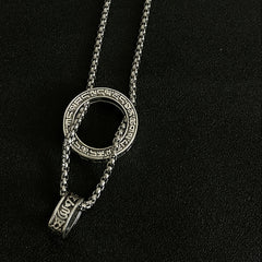 Funky Copper Mantra Pendant - Energy Protection & Mindful Spinning Design