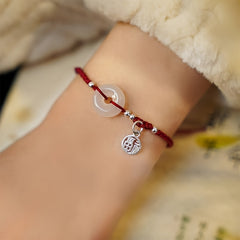 Red Rope Glass Beaded Bracelet - Lucky Charm Energy & Fashionable Gift