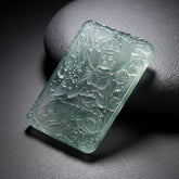 Zen Harmony Pendant Necklace - Natural Carved Stone Jewelry for Mindful Energy and Vintage Style