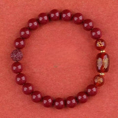 Zodiac Bracelet with Cinnabar Beads & Golden Charms - Traditional Chinese Energy Protection & Wealth Attraction