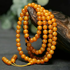 108 Natural Amber Beads Bracelet - Spiritual Healing & Meditation Energy
