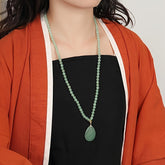 Green Aventurine Teardrop Pendant Necklace for Heart Chakra, Prosperity, and Emotional Balance