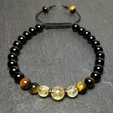 Grounding Tiger Eye & Citrine Mala Bracelet for Protection, Abundance, and Positive Energy