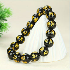 Men's Black Onyx Bracelet for Strength, Protection, and Harmonious Energy