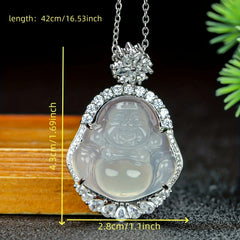 Men's Elegant Artificial Maitreya Buddha Pendant Necklace Spiritual Charm No Plating Durable Design