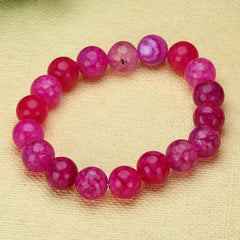 Natural Purple Pink Agate Bracelet for Emotional Balance Spiritual Growth Women