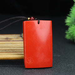 Red Cinnabar Dragon Pendant for Luck, Protection, and Spiritual Power