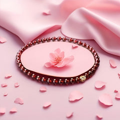 Red Garnet & Golden Coin Charm Bracelet - Vintage Love Attraction Jewelry for Women