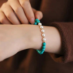 Simple Elegant Turquoise Pearl Bracelet - Natural Energy for Daily Wear & Gift Giving