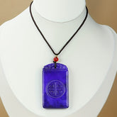 Stylish Vintage Purple Jade Pendant for Spiritual Wisdom, Longevity, and Elegant Style