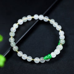 Unisex Natural Stone Bead Bracelet - White & Green Harmony for Mindful Living & Daily Energy