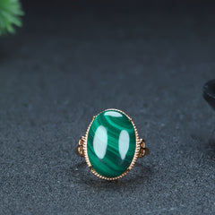 Vintage Malachite Ring for Emotional Healing, Protection, and Abundance