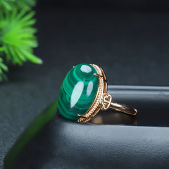 Vintage Malachite Ring for Emotional Healing, Protection, and Abundance